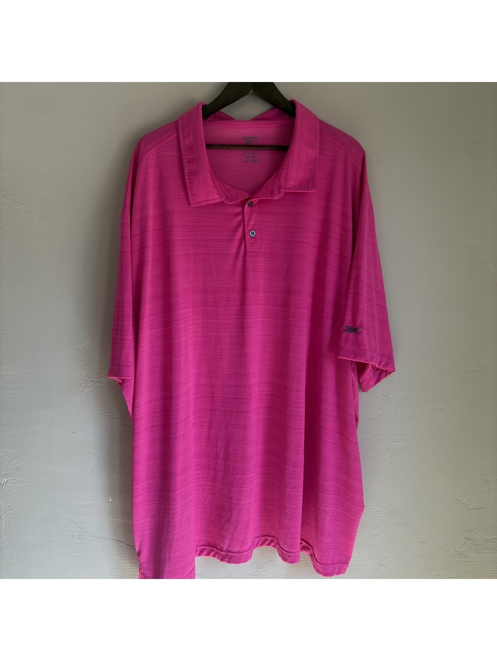 Reebok Speedwick Mens 6XL Hot Pink Golf Polo Shirt Short Sleeve Big & Tall 6X